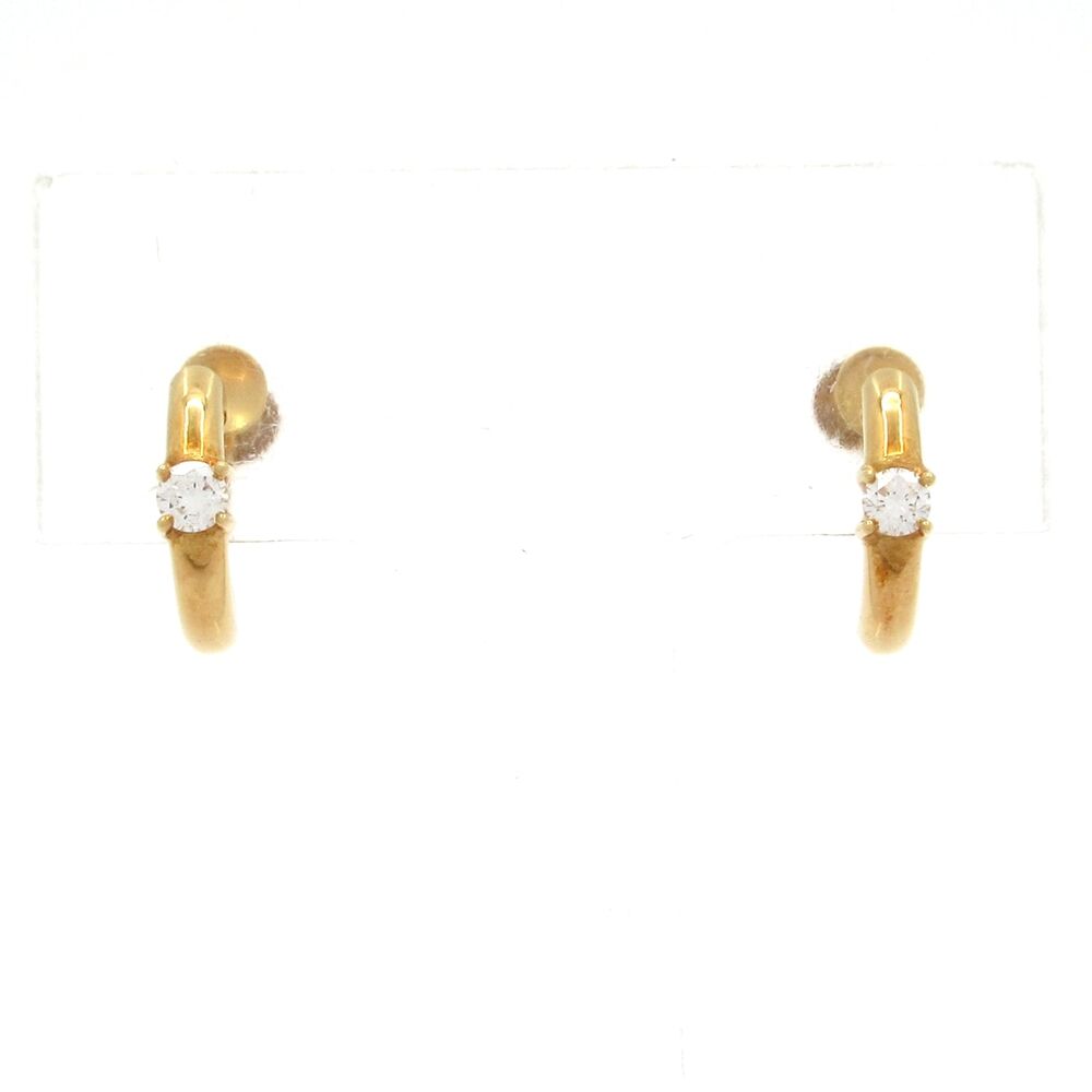 Tasaki Clip On Earrings 18K Yellow Gold Diamond